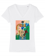 Fionna and Cake Tricou mânecă scurtă guler V Damă Evoker