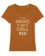 Smoke and Chill Tricou mânecă scurtă guler larg fitted Damă Expresser