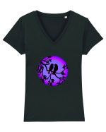 Love birds Tricou mânecă scurtă guler V Damă Evoker