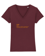 CUTE - definition Tricou mânecă scurtă guler V Damă Evoker