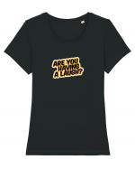 Are you having a laugh? Tricou mânecă scurtă guler larg fitted Damă Expresser