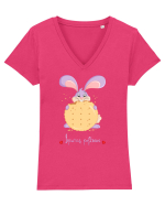 Iepuraș pofticios Tricou mânecă scurtă guler V Damă Evoker