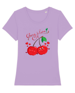 Cherry je t'aime Tricou mânecă scurtă guler larg fitted Damă Expresser