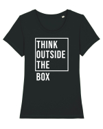 Think outside the box Tricou mânecă scurtă guler larg fitted Damă Expresser