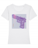 Shoot Me Glam Baby Tricou mânecă scurtă guler larg fitted Damă Expresser