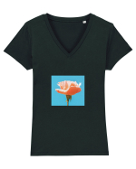 Pure Rose  Tricou mânecă scurtă guler V Damă Evoker