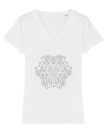 The Cube Tricou mânecă scurtă guler V Damă Evoker