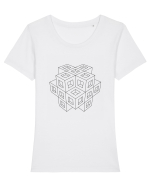 The Cube Tricou mânecă scurtă guler larg fitted Damă Expresser