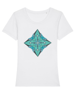 Mandala IV Tricou mânecă scurtă guler larg fitted Damă Expresser