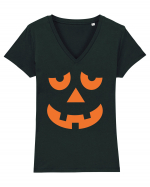 Pumpkin Face Tricou mânecă scurtă guler V Damă Evoker