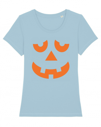 Pumpkin Face Sky Blue