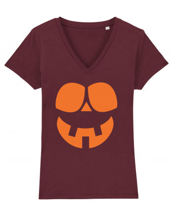  Pumpkin Happy Face Burgundy