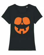  Pumpkin Happy Face Tricou mânecă scurtă guler larg fitted Damă Expresser