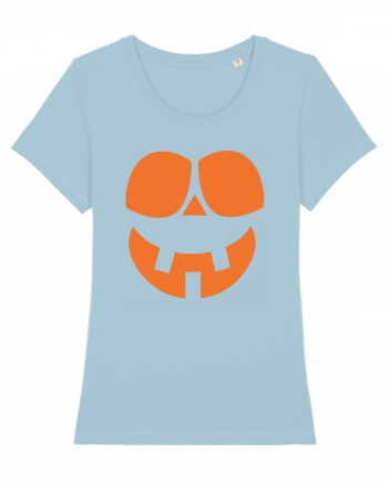  Pumpkin Happy Face Sky Blue