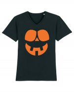  Pumpkin Happy Face Tricou mânecă scurtă guler V Bărbat Presenter