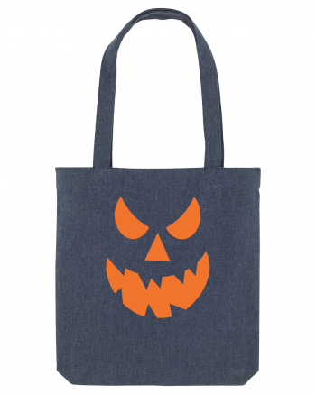 Pumpkin Angry Face Midnight Blue