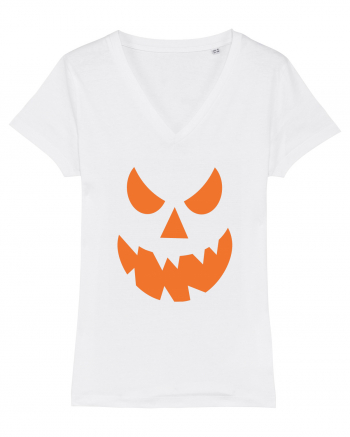 Pumpkin Angry Face White