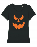 Pumpkin Angry Face Tricou mânecă scurtă guler larg fitted Damă Expresser