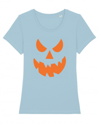 Pumpkin Angry Face Sky Blue