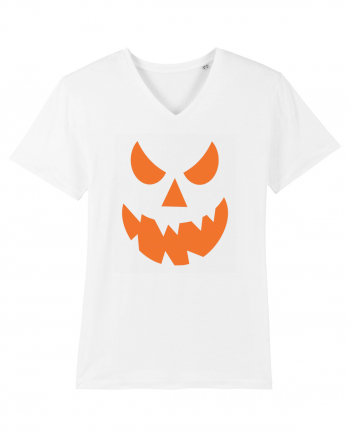 Pumpkin Angry Face White