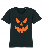 Pumpkin Angry Face Tricou mânecă scurtă guler V Bărbat Presenter