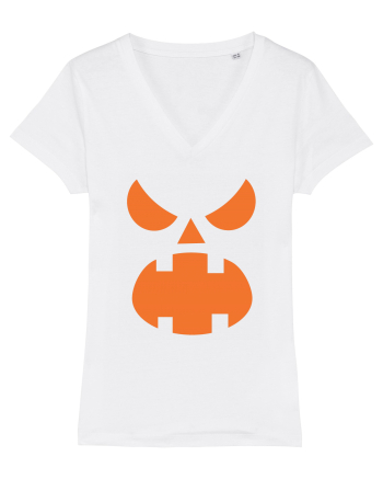 Pumpkin Scream Face White