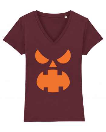 Pumpkin Scream Face Burgundy