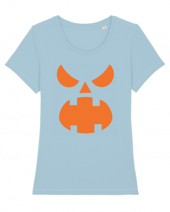 Pumpkin Scream Face Sky Blue