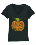 Pumpkin Obsessed Tricou mânecă scurtă guler V Damă Evoker