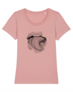 Swirl tongue Tricou mânecă scurtă guler larg fitted Damă Expresser