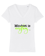 Mindset is Everything Tricou mânecă scurtă guler V Damă Evoker