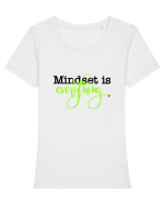 Mindset is Everything Tricou mânecă scurtă guler larg fitted Damă Expresser