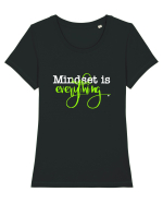 Mindset is Everything Tricou mânecă scurtă guler larg fitted Damă Expresser