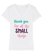 Mulțumesc Tricou mânecă scurtă guler V Damă Evoker