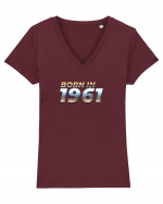 Born in 1961 Tricou mânecă scurtă guler V Damă Evoker