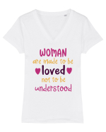 Iubim femeia Tricou mânecă scurtă guler V Damă Evoker