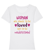 Iubim femeia Tricou mânecă scurtă guler larg fitted Damă Expresser
