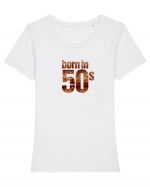 Born in 50s Tricou mânecă scurtă guler larg fitted Damă Expresser