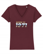 Born in 1971 Tricou mânecă scurtă guler V Damă Evoker