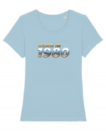 Born in 1980 Tricou mânecă scurtă guler larg fitted Damă Expresser