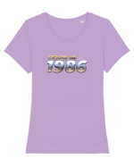 Born in 1986 Tricou mânecă scurtă guler larg fitted Damă Expresser