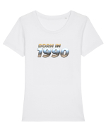 Born in 1990 Tricou mânecă scurtă guler larg fitted Damă Expresser