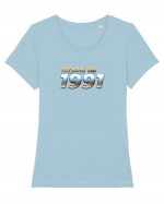 Born in 1991 Tricou mânecă scurtă guler larg fitted Damă Expresser