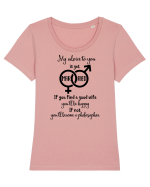 Fericit sau filozof Tricou mânecă scurtă guler larg fitted Damă Expresser