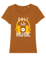 Only MUSIC Tricou mânecă scurtă guler larg fitted Damă Expresser