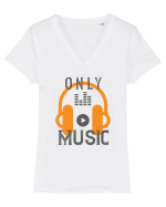 Doar MUZICĂ ! Tricou mânecă scurtă guler V Damă Evoker