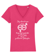 Fericit sau filozof Tricou mânecă scurtă guler V Damă Evoker