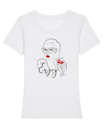 Enjoy Love Tricou mânecă scurtă guler larg fitted Damă Expresser
