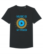 Music is My Power Tricou mânecă scurtă guler larg Bărbat Skater