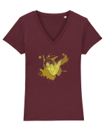 Cristal Galben Tricou mânecă scurtă guler V Damă Evoker
